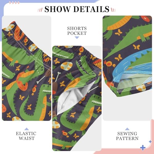 Gator Swimming Boys Long Pants Soft Trousers Elastic Waist Kids Lounge Bottoms with Pockets S-XL4