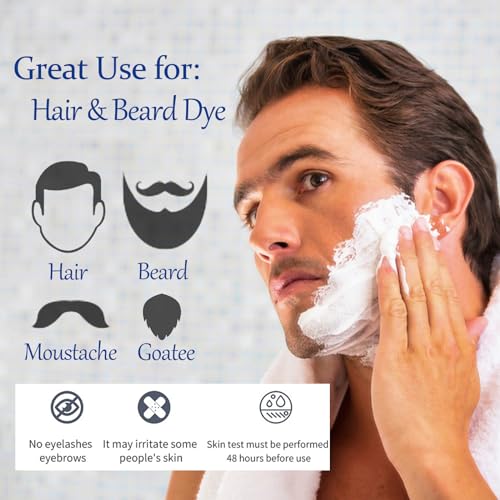Men's 3 in 1 Black Beard Dye Shampoo, Simpler Color for Men's Beard & Mustaches, Long Lasting Gray Reducing 200 ml - Image 4