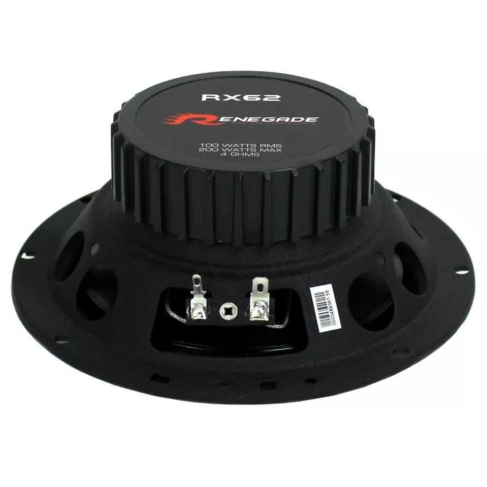 Kit Set para Renegade RX62 2 Altavoces coaxiales de 2 vías, 6,5" 16,5 cm 165 mm, 100 vatios rms 200 vatios máx, 4 Ohm, 90 db spl, para Coches, un par + Rejillas Gratis