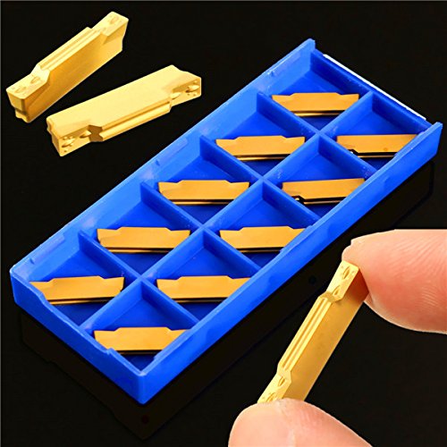 Ologymart 10pcs MGMN300-M Carbide Inserts 3mm Width for MGEHR/MGIVR Grooving Cut-Off Tool
