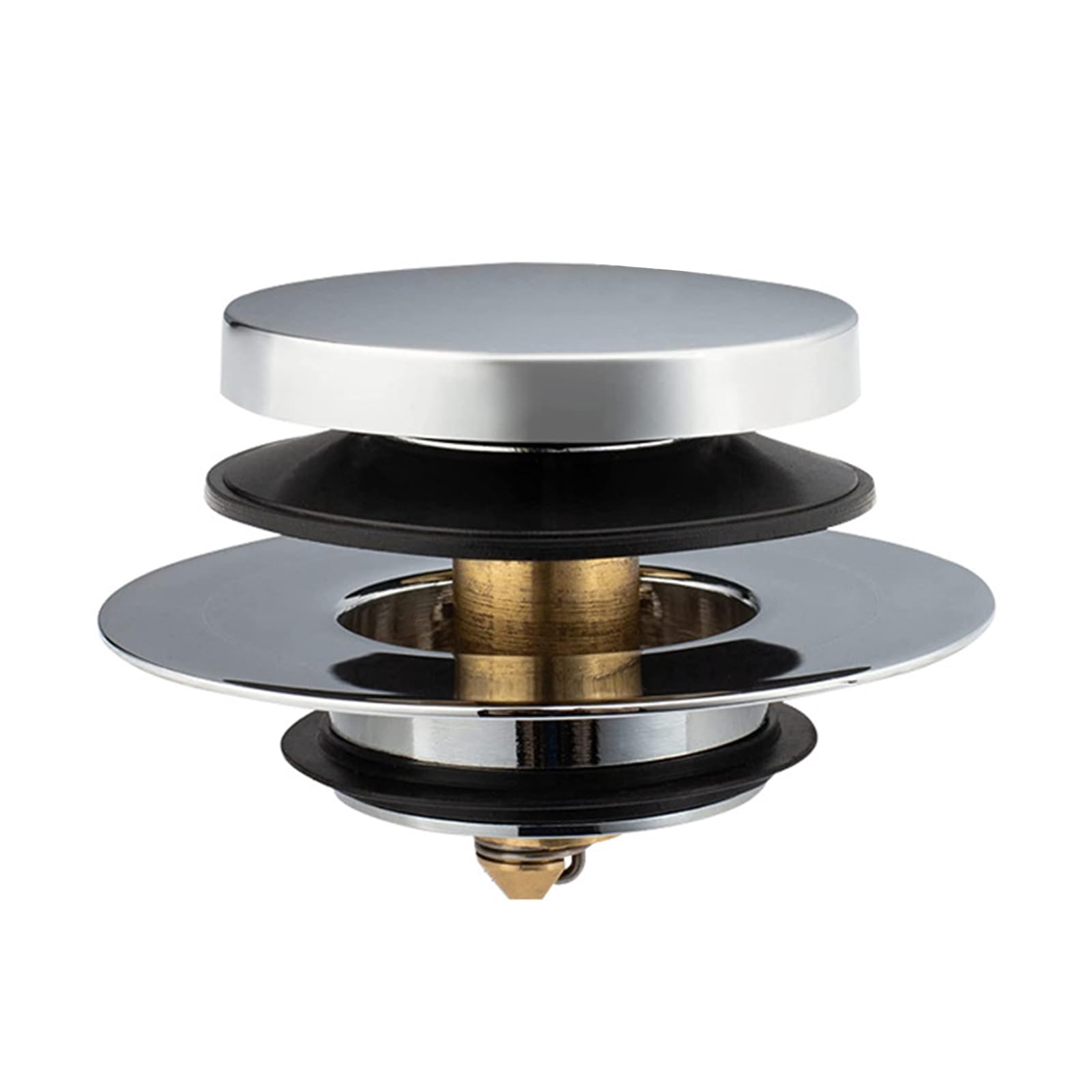 Bathtub Waste Drain Assembly with Stylish Overflows Faceplates & Pushup Stoppers Plate Drain Easy Installs