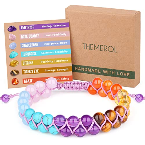 Natural Energy Gifts for Teen Girls Women-Handmade Crystal Bracelet for Her- Comes in Gift Box and Crystal Card
