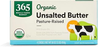 365 by Whole Foods Market Organic Unsalted Butter, Grade AA, 1 lb - Pure Natural Dairy