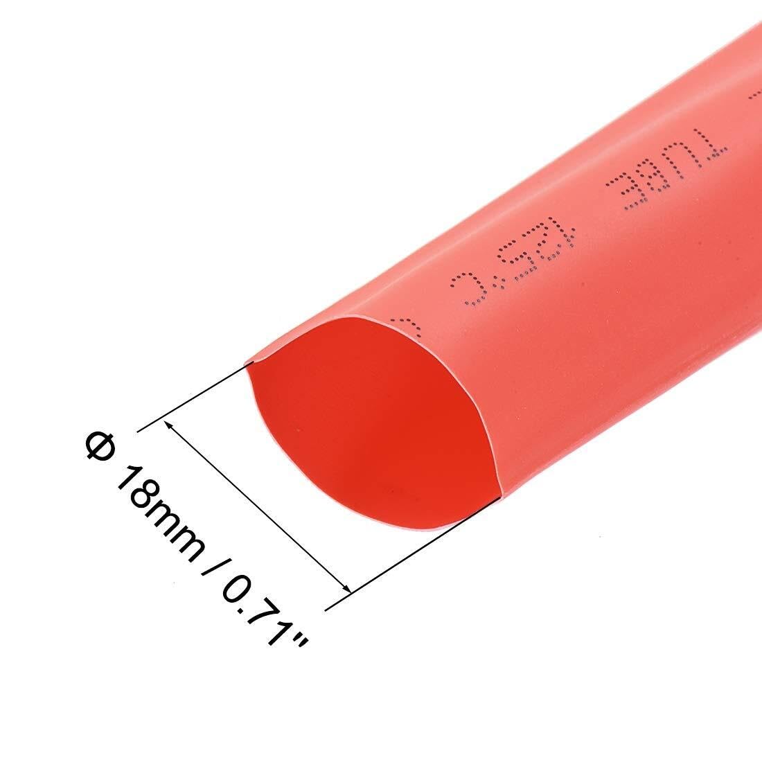 Guaina termorestringente, 8mm di diametro rapporto di restringimento 2:1, 7m manicotto per cavi per protezione dei fili - Nero(Red,18mm)