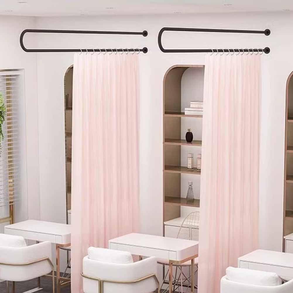 1 kit di montaggio a parete con asta divisoria per ufficio, saloni e ospedali (nero, 150 cm)