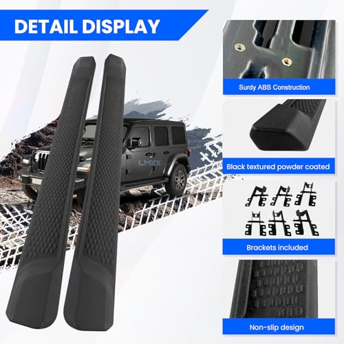 Estribos laterales estilo OE para Jeep Wrangler 2018-2025 miniatura 3