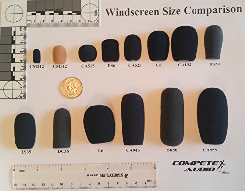 Image of L6 Larger Foam Microphone Windscreens (Microphone Covers) 6-Pack Desktop /Headset Fitness Instructor /Gamer Pack Black