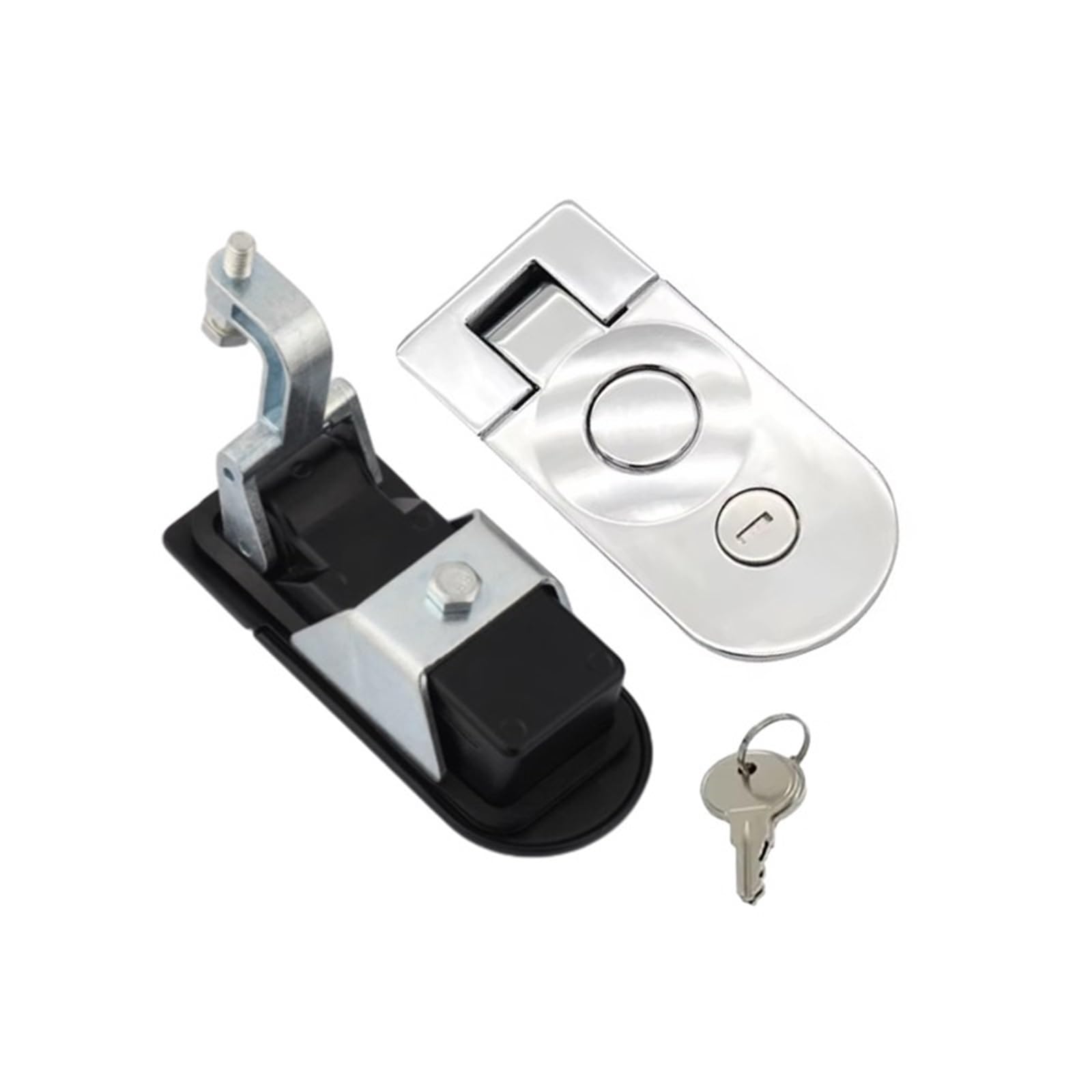 Sxolcoufoh Bright Chrome-Lock Zinc Alloy Flat Locks Distribution Box Doors Switch Cabinets 1Pcs(Bright Chrome-Lock)