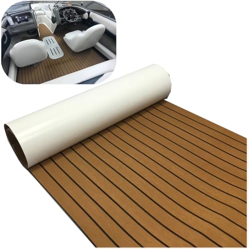 yuanjiasheng 89 x 235 cm x 0,55 cm Alfombra Antideslizante para Barco de imitación Teca de Espuma EVA (marrón Claro)