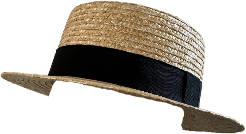 Amazon.co.jp: 帽子 カンカン帽 ストロー ハット ブレード リボン 天然