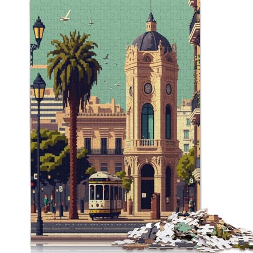 Rompecabezas de 1000 Piezas de Valencia Pixel Art para Adultos (75 x 50 cm)