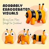 KONDYFAYO Bee Bouncy Horse for Toddlers 18 Month+, Inflatable Ride on Bouncy Animal Hopper Toys for 1 2 3 4 5 Year Old Girl Boy Kids Easter Gift, Outdoor Indoor Soft Play Equipment (Pump Included)
