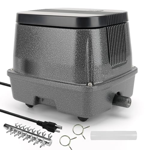 AquaMiracle Linear Air Pump ZP-100 for Pond Aeration, 1600GPH Septic Air Pump Pond Aerators for Outdoor Ponds, Waste Treatment, Aquarium, Fish Farm, Seafood Restaurant