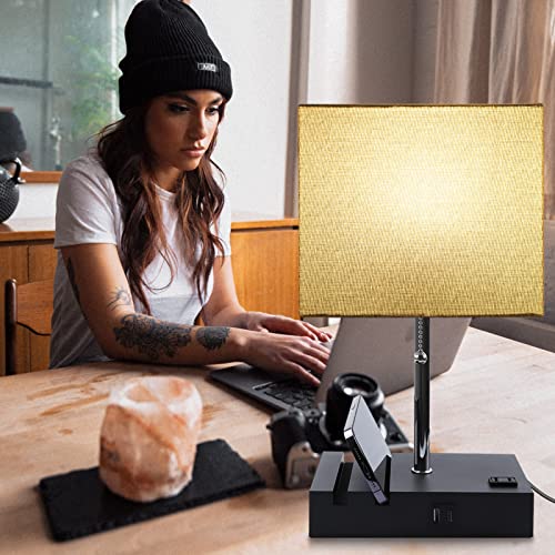 Newreach Rgb Smart Table Lamp With Remote Control - Alexa Lamp For Bedroom With Voice & App Control & Music Sync, Dimmable Nightstand Lamp With Charging Station For Living Room, Alexa Bulb Included #TOP6