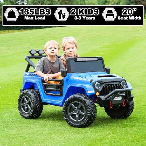 NEWQIDA 24V Ride on Toys for Big Kids Battery Powered Electric Vehicles 2 Seater Electric Car with Remote Control 4x4 Ri - Additional View