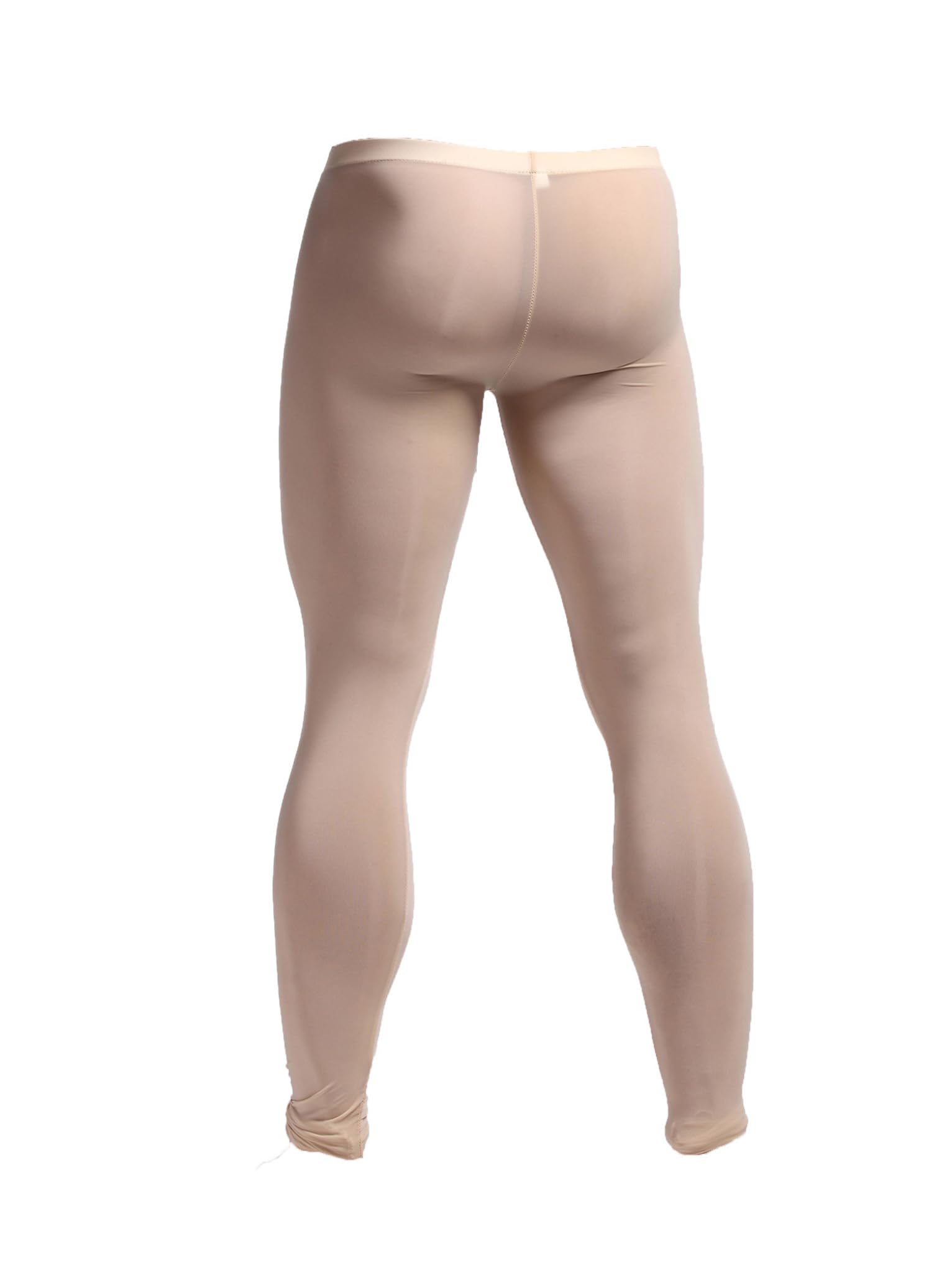 Mufeng Men's Mesh Yoga Pants See Through Sport Tights Compression Pants Workout Bodybuilding Hot Pants Stretchy Nude Medium