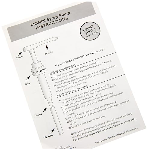 Monin - Monin Pumpe für 1L Flasche - 10ml Präzisionsdosierung für einfache und schnelle Zubereitung von Cocktails und Kaffeespezialitäten