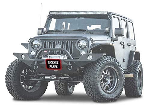 STO N SHO Front License Plate Bracket Compatible with Off Road Bumpers with Roller Fairlead (SNS138)