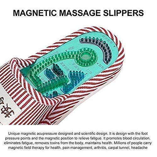ACHAL Corded Electric Magnetic Acupressure and Magnetic Therapy Accu Paduka Slipper Natural Leg Foot Massager Slipper for Full Body Blood Circulation Acupressure Foot Relaxer for Men, Women