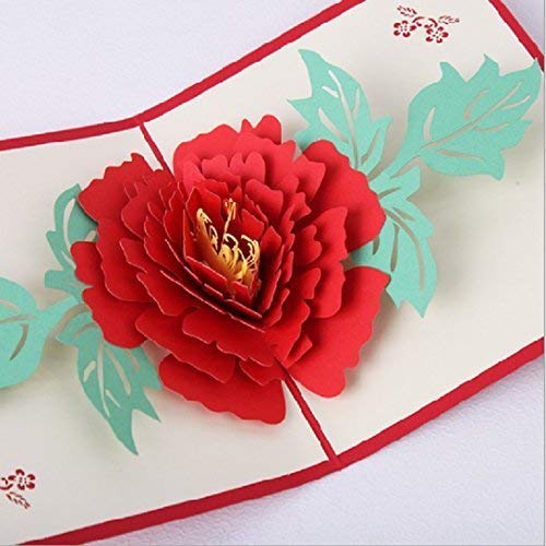 Worldwide Ltd Carte D Anniversaire Contextuelle 3d A La Main Fleur De Pivoine Anniversaire De Mariage Saint Valentin Fiancailles Carte De Fete Des Meres Amazon Fr Fournitures De Bureau