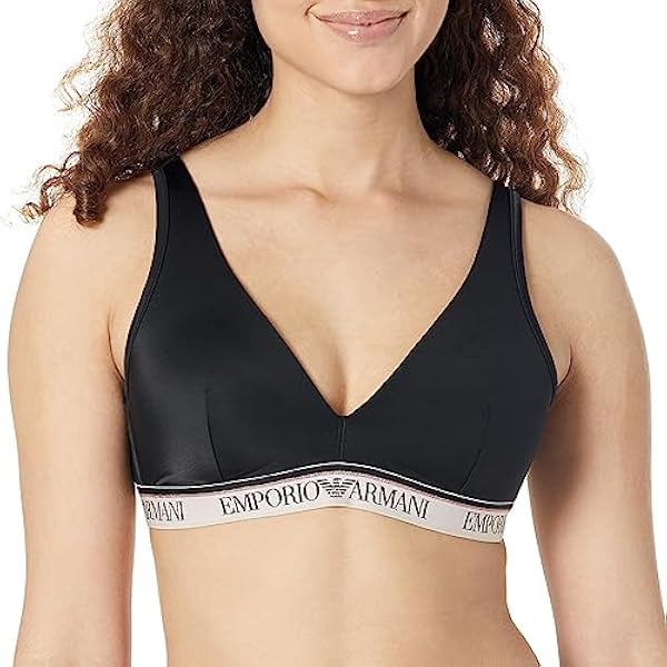 Emporio Armani Sporty-Sujetador de Microfibra con Logotipo Acolchado Mujer