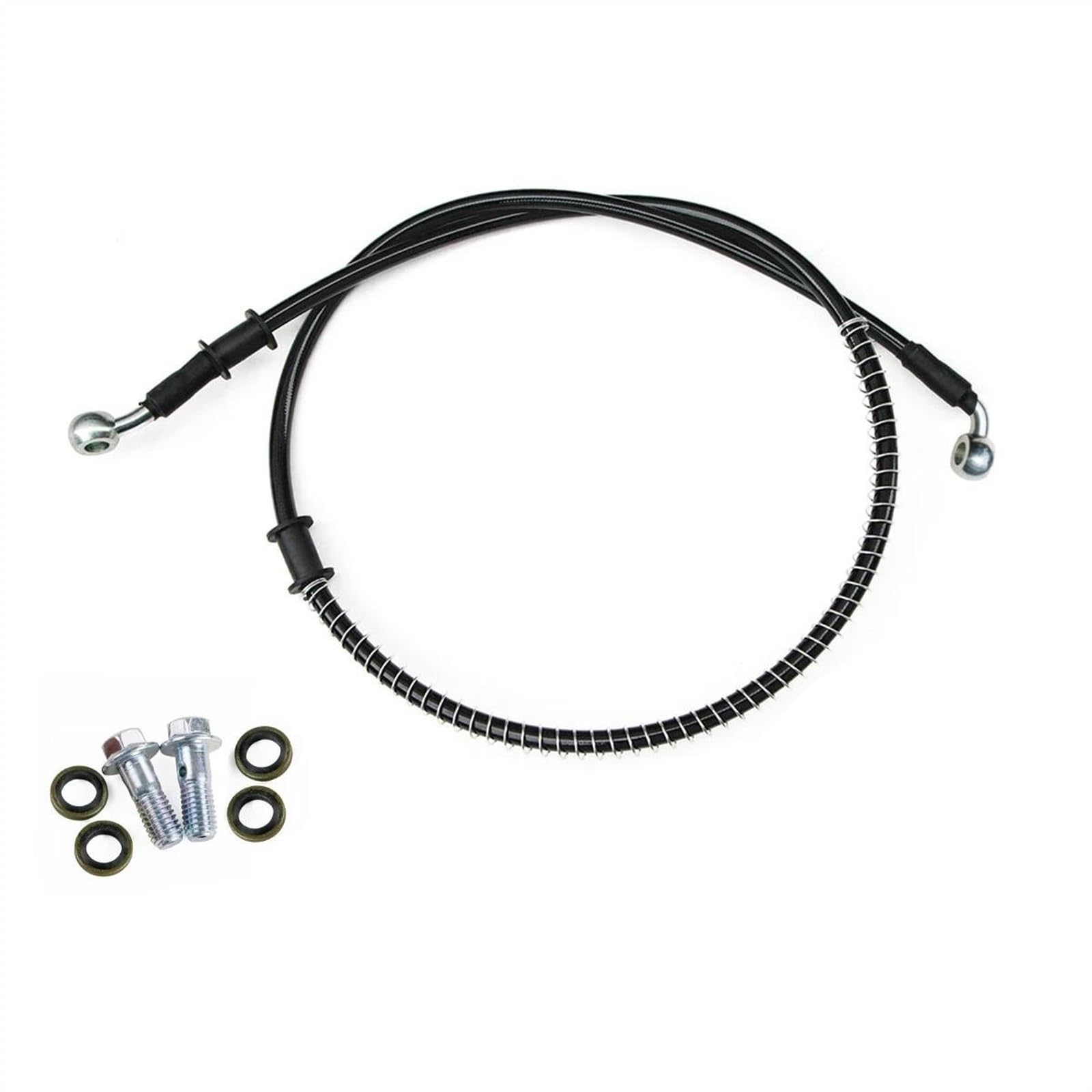 Ksxzw Black- Silver Motorbike Part Motorcycle Brake Hydraulic Line M8 90° 28° 1100Mm