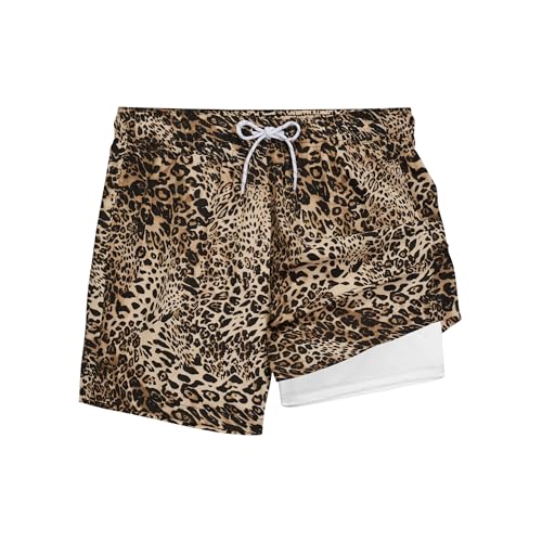 Swim Trunks Mens Bathing Suit 5 inch Inseam Compression Liner Beach Swim Shorts Lightweight Quick Dry Pockets