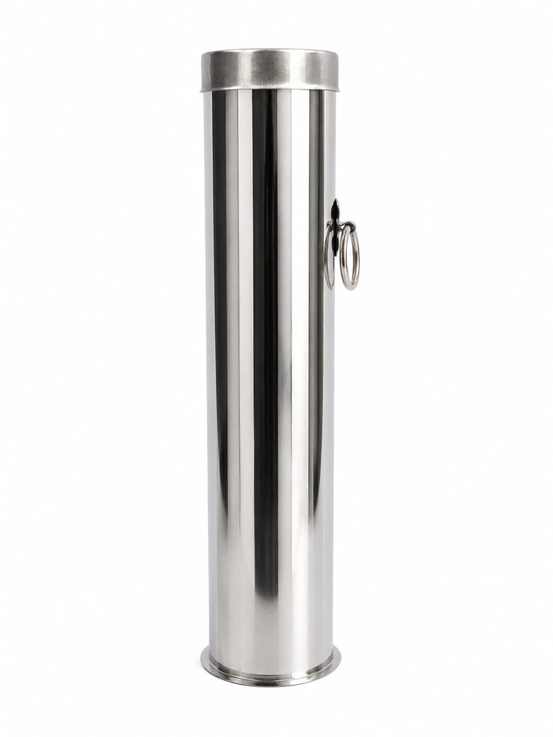 Stainless Steel Incense Stick Storage Container 23 cm | Cylindrical Tube Design, Removable Lid, Side Ring Handle, Polished Finish, Compact Size-image-20