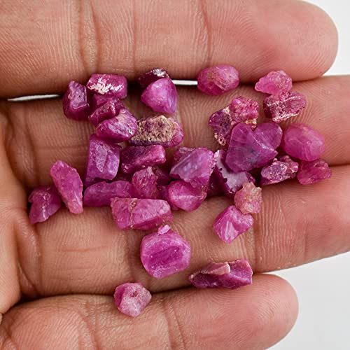 50Cts A+ Natural Raw Burmese Pink Ruby Gemstone Rough Crystals For Jewelry Making July Birthstone Healing Crystals Loose Supplies Wholesale Lot Wire Wrapping Diy Craft Jewelry Gemstones Pack #TOP28