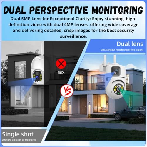 Maizic Smarthome Wi-Fi Indoor Camera Dual-Lens (4MP+4MP) Pan-Tilt Zoom CCTV Camera, Outdoor Indoor Home Security Camera, IP66 Waterproof, 2 Way Talk, Color Night Vision, Motion Detection 2 51LaRHz905L