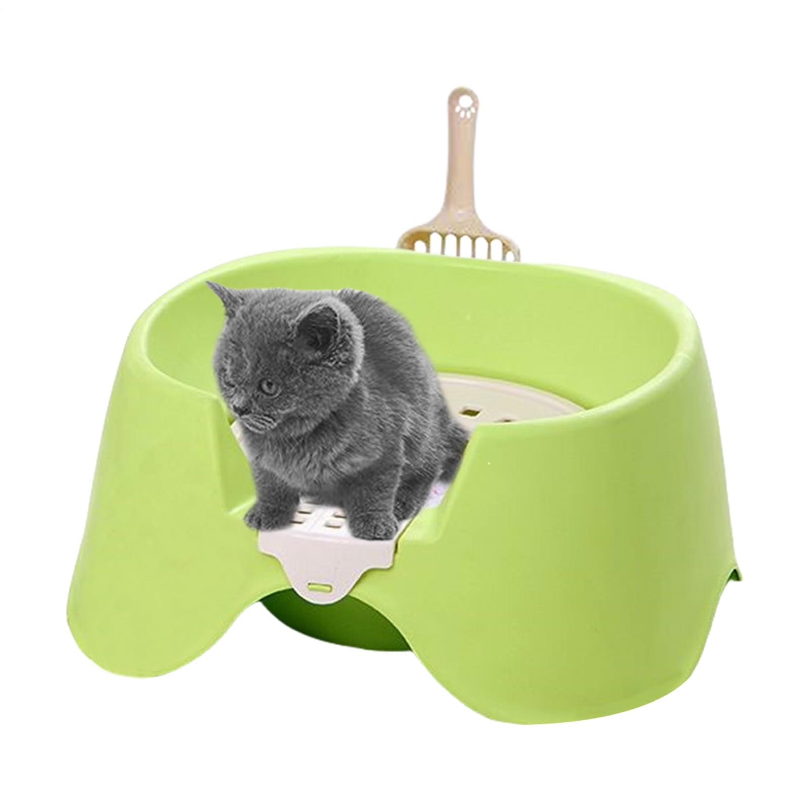 Vassoio Igienico Per Gatti Lettiera Grande | Vaschetta Aperta ad Alto Bordo per Feci per in Piccoli Appartamenti e Gatti Grandi