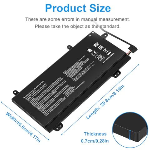 Image of C41N1727 Laptop Battery Replacement for Asus Zephyrus M GM501 GM501G GM501GM GM501GS ROG GU501 GU501G GU501GM GM501G-SEI006T GM501GS-EI015T GU501GM-BI7N8 GM501GM-EI005T GM501GS-EI003T 15.4V 55Wh