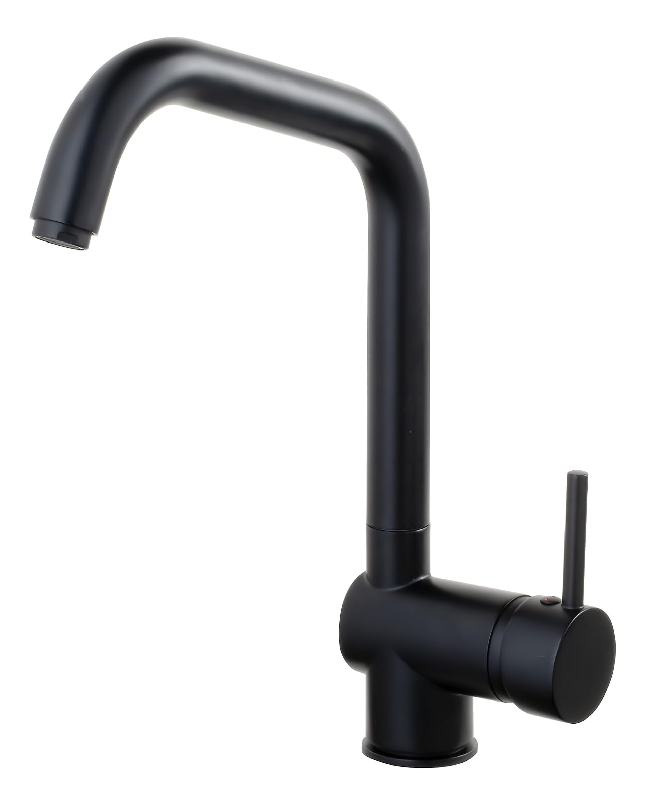 aquaSu® Vorfensterarmatur Larina mit Wasserspar-Kartusche, herausnehmbar, hoher Auslauf, Kaltwassermittelstellung, Keramikkartusche, Befestigung von oben, Messingkern, schwarz, 799010
