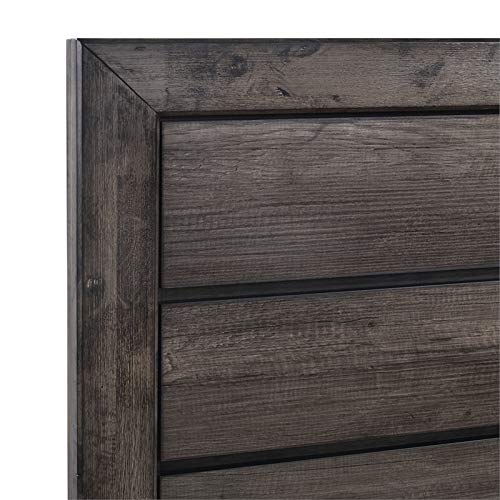 BOWERY HILL Solid Wood 3 Piece Youth Full Panel Bedroom Set in Wire Brush Gray