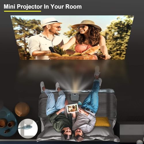FANGOR 1080P WiFi Bluetooth Outdoor Projector with 300 Display and 360° Speaker for iOS/Android