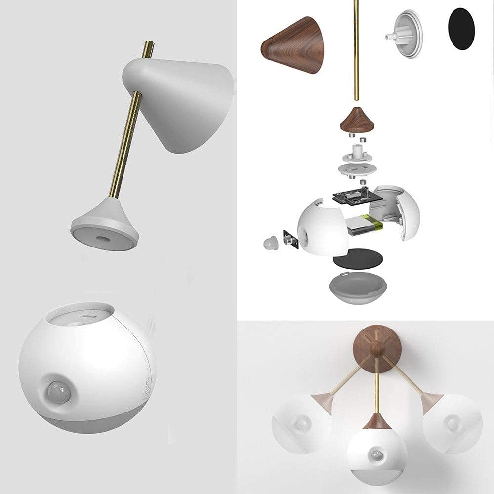 Luci Decorative da Parete, Luce Notturna Ricaricabile con Corpo di Controllo Rotante, induzione Magnetica, Intelligente, per Soggiorno, Camera da Letto, corridoio, lampade Decorati