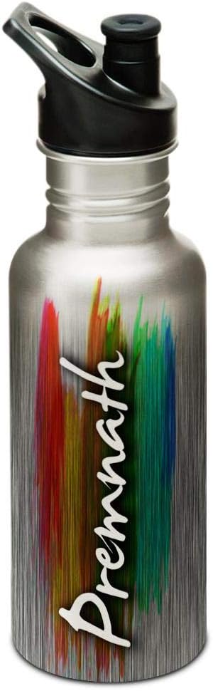 Hot Muggs® "PREMNATH" Me PaintBrush Stainless Steel Sports Cap Water Bottle, 600ml