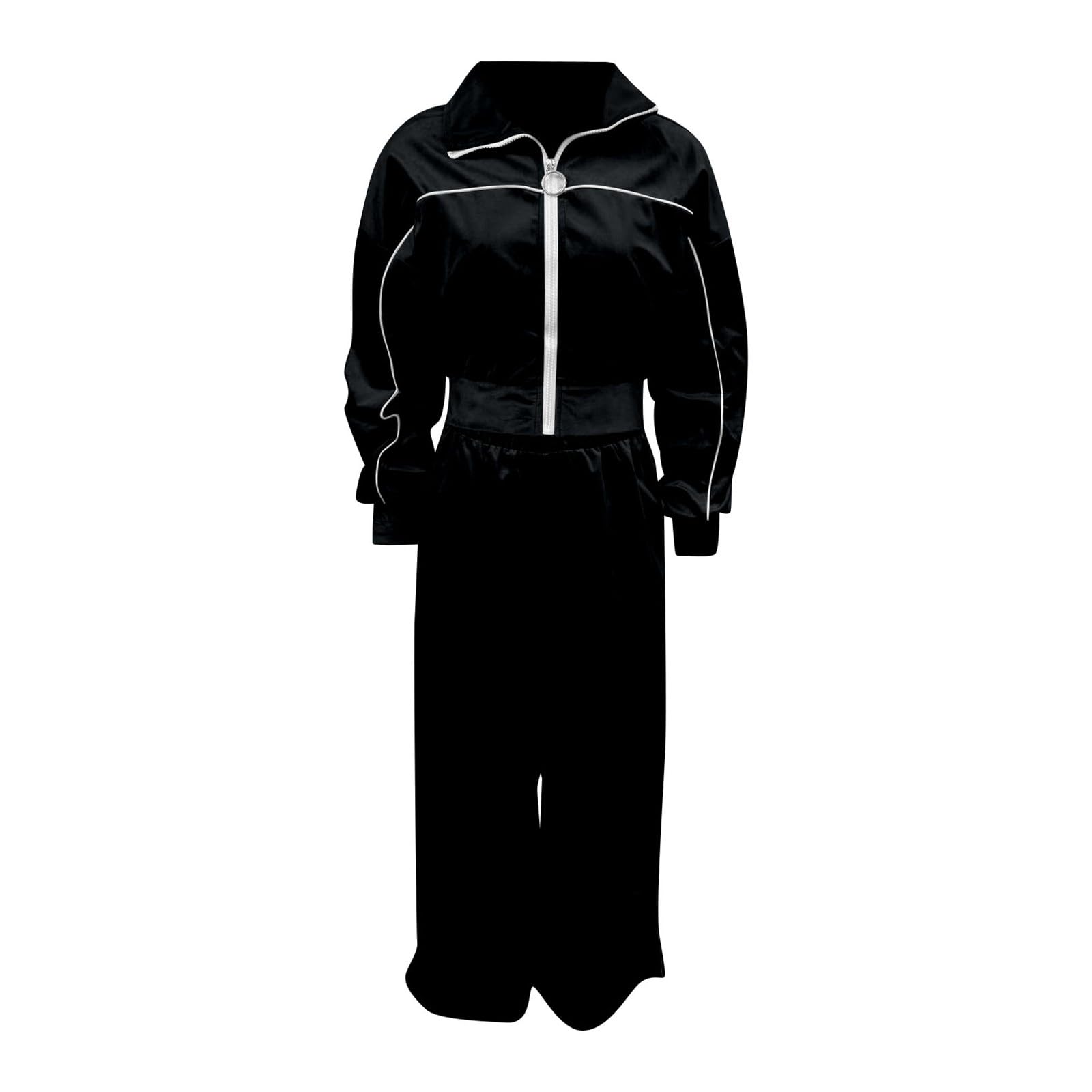 Generico Tuta Elegante Donna Autunno Inverno In Velluto Con Giacca A Cerniera Maniche Lunghe E Pantaloni Dritti Look Sportivo E Caldo Tuta Elegante Donna