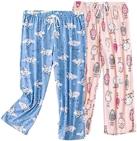 Women's Cotton Printed Loose Fit Pyjama Pants,Pack of 2 (Prints and Colors may vary)-image-44