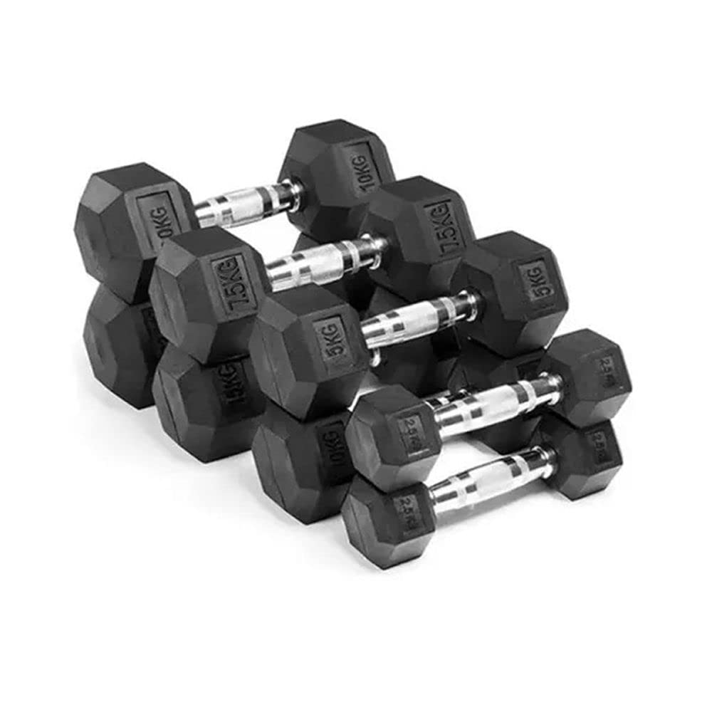 Fitness Hex Dumbbell Set – Strength Training Equipment – Fitness Weights – Tough And Durable, Dumbbell Set – Gym Equipment – 2.5 To 10 Kg – 4 Pairs