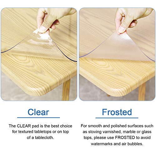 Image of ETECHMART Clear Plastic Table Cover Protector,Thick Waterproof Transparent Table Protector for Dining Table, Non-Slip Heat Resistant Clear Desk Mat for Kitchen 1.5mm Clear 40 inch x 80 inch (Rectangular)