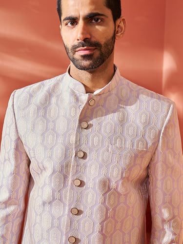 Image of VASTRAMAY Men's Jodhpuri - Silk Blend Jacquard Jodhpuri for Men.