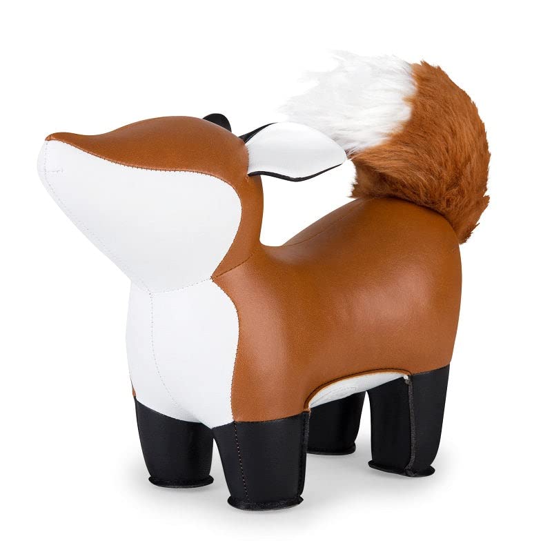 Züny - Buchstütze - Fox Furi - Braun/Weiss - Kunstfaserrn, Eisenpellets - 27 × 10 × 20 cm - 1kg