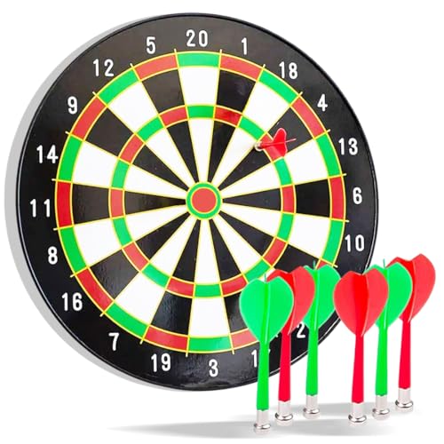 Image of Wembley Dart Board with Dart for Kids & Adults with 8 Magnet Darts - Board Game for Kids 5 6 7 8 9 10 11 12 Years Indoor Game Gifts for Boys & Girls