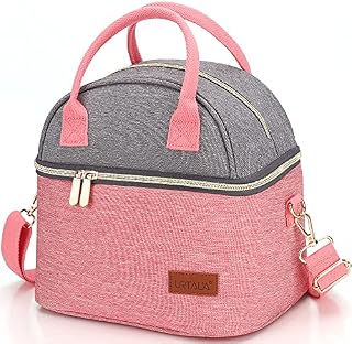 Urtala Insulated Lunch Bag for Women, 9L Resuable Dual Compartment Cool Bag Lunch Box for Girls Kids & Adults& Women, Thermos Coolbag Lunch Tote Bag for Work School & Picnic