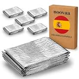 Noovaa Manta de Supervivencia Reutilizable - Tamaño XL 210x160cm - Impermeable - Manta Térmica Mylar para Senderismo, 160x210cm)