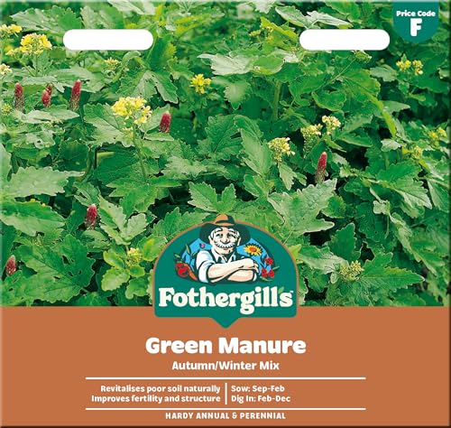 Fothergills Green Manure Autumn/Winter Mix Seeds Naturally Improves Soil Structure & Fertility for UK Gardens - Increases Soil Nutrient Levels Helps with Nutrient Retention - Cover Crop