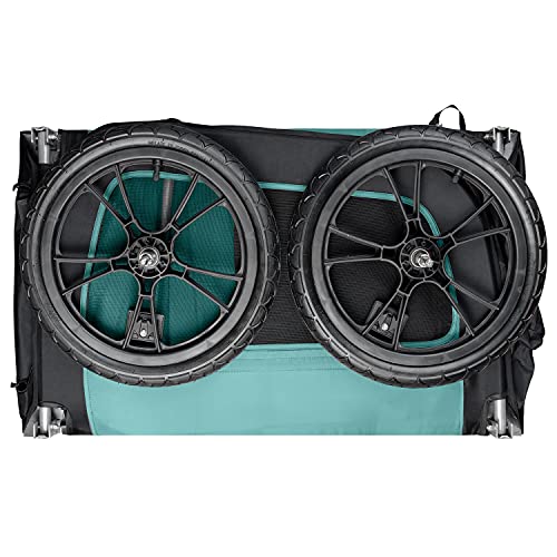 Retrospec Rover Waggin' Pet Bike Trailer - Small & Medium Sized Dogs Bicycle Carrier - Foldable Frame with 16 Inch Wheels - Non-Slip Floor & Internal Leash