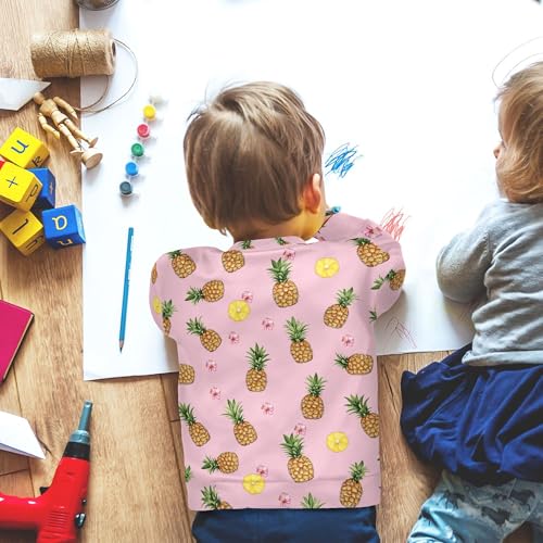 JUNZAN Funny Pineapples Fruit Pink Big Boys Hoodie Sweatshirt Long Sleeve Kids Pullover Hoodie Athletic 4T 6