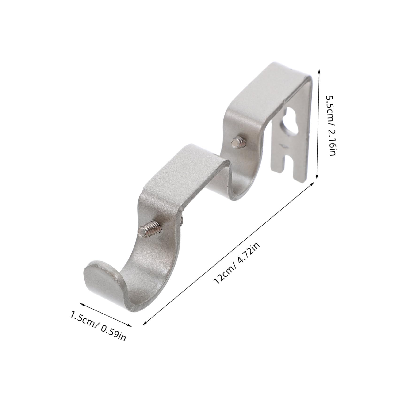 Gardinenstangenhalterungen für Wand, 6 Stück, Eisen, Silber